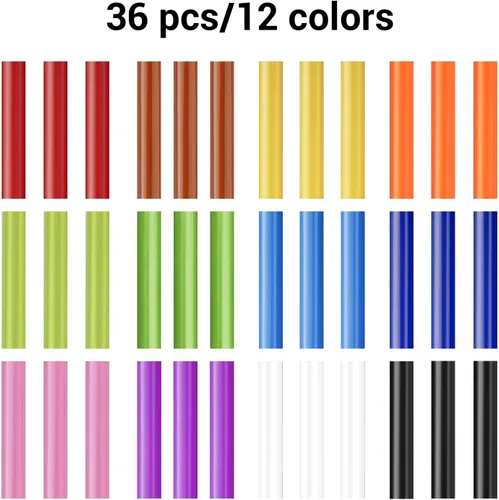 Miniatura 8 de ENPOINT Barras de pegamento caliente de colores, 8 pulgadas de largo x 0.27 pulgadas de diámetro para pistola de pegamento caliente, varillas