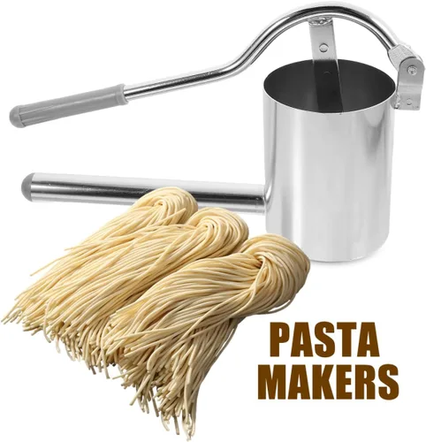 Miniatura 8 de Máquina de prensa de fideos manuales de acero inoxidable para hacer pasta, fideos manuales para lasaña de espagueti, ravioli, fideos, máquina