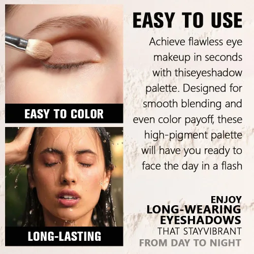 Miniatura 4 de Sombra de ojos color crema champán, sombra de ojos brillante dorada clara con purpurina metálica para piel madura, ligera, mezclable, brillo sutil
