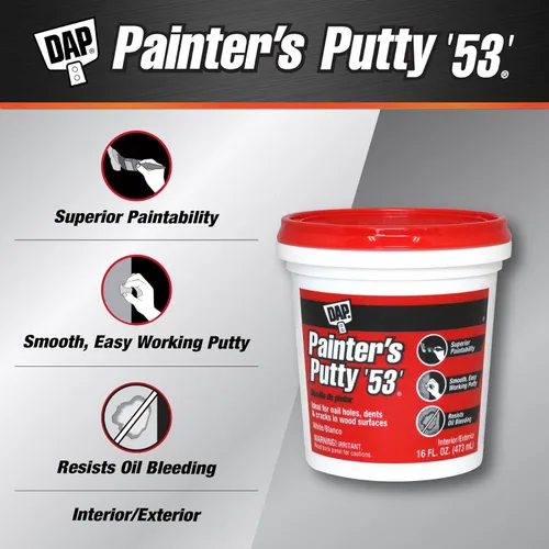 Miniatura 2 de DAP Painter's Masilla '53', blanca, 16 oz (7079812242)