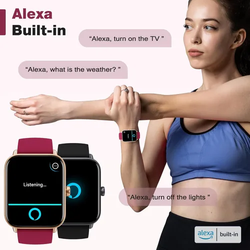 Miniatura 4 de Fitpolo Reloj inteligente para mujer, pantalla táctil de 1.8 pulgadas, llamada Bluetooth, Alexa integrado, monitor SpO2 de frecuencia cardíaca 24/7