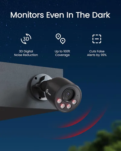 Miniatura 5 de Loocam Sistema de cámara de seguridad con cable 8MP 8CH NVR 2TB HDD, 4pcs 4K PoE Sistema de cámara AI Detección de vehículos humanos, sistema