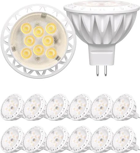 Miniatura 10 de Paquete de 12 bombillas LED MR16, equivalente a 50 W, 5000 K luz blanca diurna 5 W GU5.3 MR16 12 V, ángulo de haz de 38 grados para paisaje, 5000K