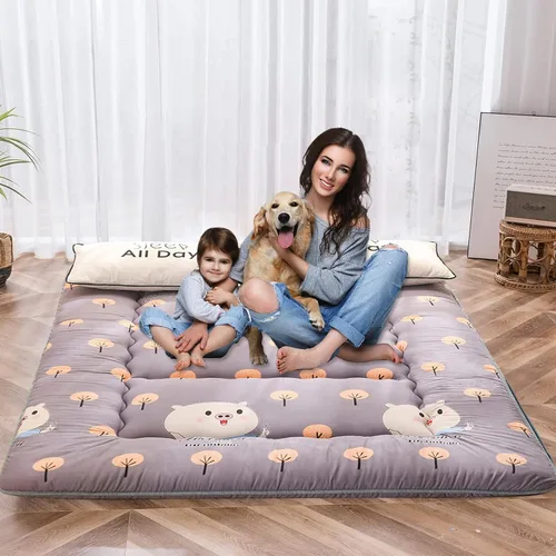 Miniatura 11 de QQP Colchón de futón japonés plegable de tatami, tapete portátil para adultos y niños, tapete para dormir adecuado para campamento, habitación