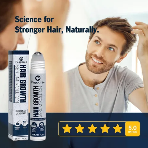 Miniatura 7 de Redensyl Hair–Growth–Serum Roll On – 3% Romero, 3% Redensyl, Suero Bloqueador de DHT para Cuero Cabelludo para Cabello Más Grueso y Abundante – Para