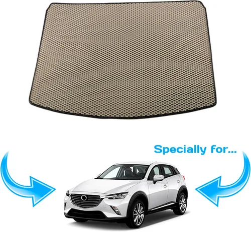 Miniatura 2 de Alfombrilla de maletero de carga personalizada para Mazda CX-3 2015-2023 - Bandeja de forro de maletero fácil de limpiar (beige)
