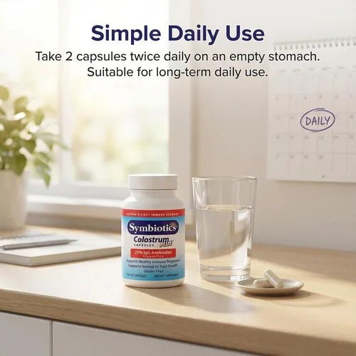 Miniatura 8 de Symbiotics Calostro 60 cápsulas vegetales - Apoyo inmunológico - Suplemento de lactoferrina y proteína de calostro con inmunoglobulina - 25%