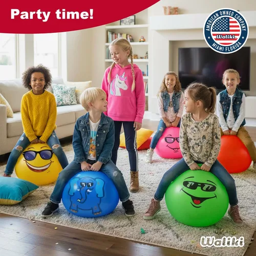Miniatura 7 de WALIKI Bola de Saltar Juguetes para Niños y Niñas de 3, 4, 5 y 6 Años Bola de Salto Terapéutica Verde de 18" para Niños Juguetes al Aire Libre