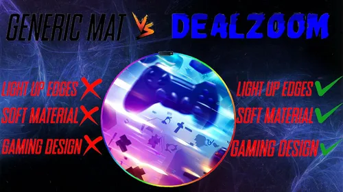 Miniatura 5 de Tapete para silla de juegos RGB con luces para juegos (controlador Galaxy de 47 pulgadas), cancelación de ruido, tapete antideslizante para suelo