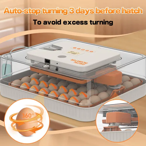 Miniatura 4 de HOWOOlUA - Incubadora de 56 huevos para incubar huevos con giro automático, control de temperatura y humedad, incubadora integrada de huevos de gran