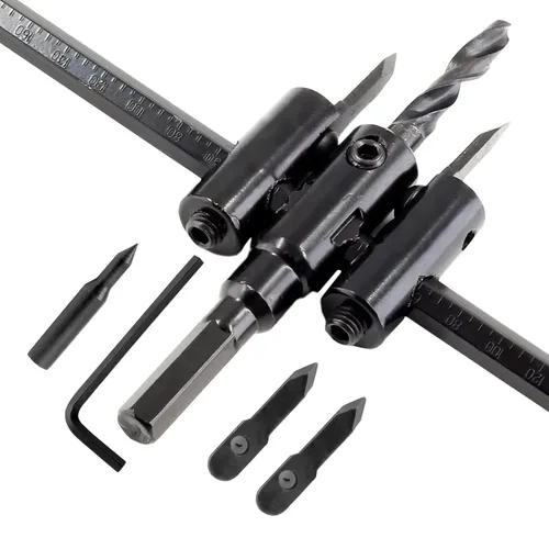 Miniatura 9 de Sierra de agujero ajustable de 1-3/16" a 7-7/8" (30 a 7.874 in), broca de corte circular resistente para madera y paneles de yeso, herramientas