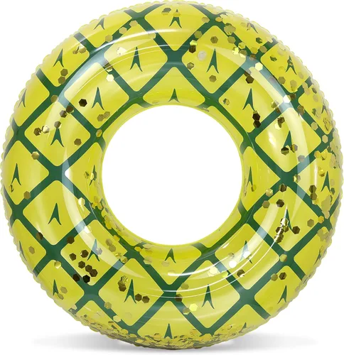 Miniatura 40 de POZA Flotador de Tubo Inflable para Piscina – Anillo de natación de confeti brillante, Tubo Inflable de Servicio Pesado Resistente a los Rayos UV Oro