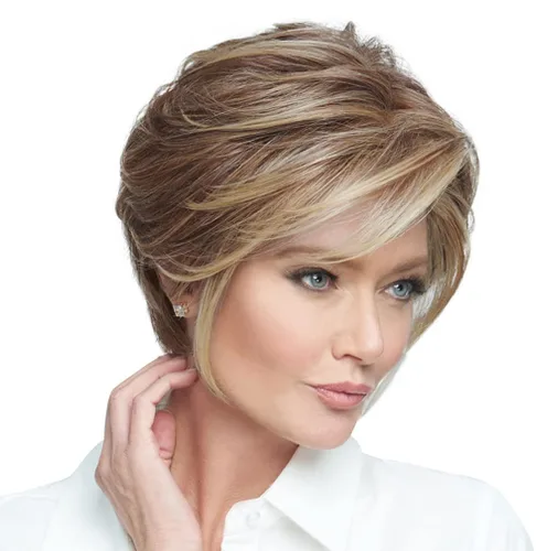 Miniatura 9 de Raquel Welch Go To Style - Peluca de pelo corto versátil y favorecedora de Hairuwear, gorra media, castaño iluminado por el sol RL10/12