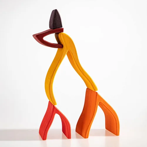 Miniatura 4 de Juguete apilable de madera de arco iris, apilador de madera con elementos de fuego, bloques apilables de varias formas, Waldorf y Montessori juguete