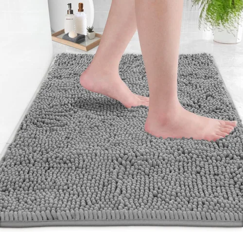 Miniatura 40 de LuxUrux Tapete de microfibra afelpada, de felpilla extrasuave, pelo largo de 1 pulgada, muy absorbente, para baño o ducha, lavar y secar a máquina
