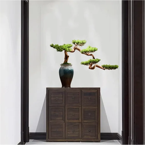 Miniatura 3 de Árbol bonsái artificial, bonsái artificial, árbol de pino de bienvenida, planta en maceta de simulación de 15 pulgadas, bonsái decorativo, oficina