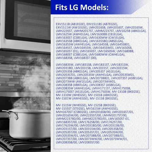 Miniatura 2 de HASMX Repuesto de filtro de grasa de microondas para modelos LG LMH2016SB LMH2235ST LMV1635SB LMV1635SW LMV2083SB LMV1831SB LMV1831ST Filtro