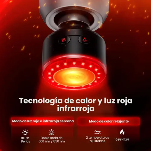 Miniatura 3 de BOB AND BRAD Pistola de masaje C2 Ultra con calor, LED rojo e infrarrojo, masajeador de percusión de tejido profundo elegible por la FSA para Negro
