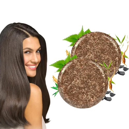Miniatura 9 de Polygonum Multiflorum Jabón de aceite de salvado para el cabello, barra de champú orgánico Polygonum Multiflorum, barra de champú para oscurecer