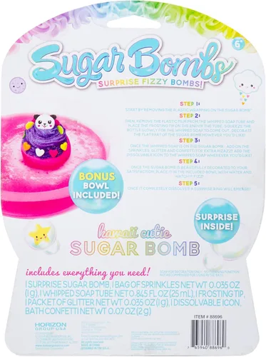 Miniatura 4 de Sugar Bombs by Horizon Group USA, diseña y decora tu propia bomba efervescente temática Kawaii. Fizz en cuenco para revelar un regalo sorpresa