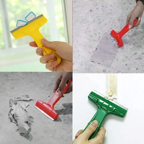 Miniatura 3 de 2 paquetes de 14 cm de espátula de masilla industrial para vidrio, herramienta manual de raspado, espátula de hoja de afeitar en forma de T con 20