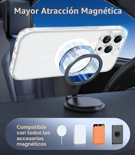 Miniatura 4 de FNTCASE Funda para iPhone 13 Pro-Max: Fundas magnéticas transparentes compatibles con Magsafe Slim anti amarillamiento protección contra caídas