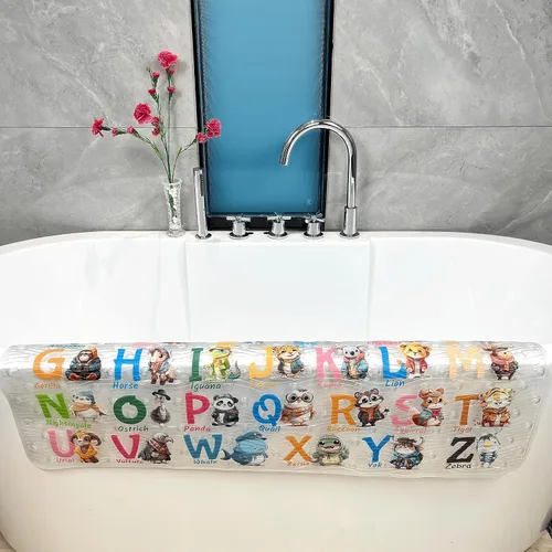 Miniatura 9 de BOPPIE Tapete de baño antideslizante para bañera para niños, tapete de baño antideslizante para bañera, tapete de baño XL grande, 35 x 15 pulgadas