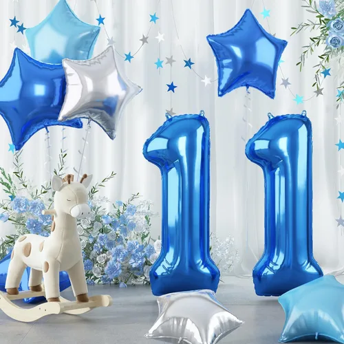 Miniatura 69 de Globo grande de aluminio 60, 40 pulgadas, color verde azulado oscuro, globo autoinflable del número 60 para hombres de 60 cumpleaños, globos de Azul