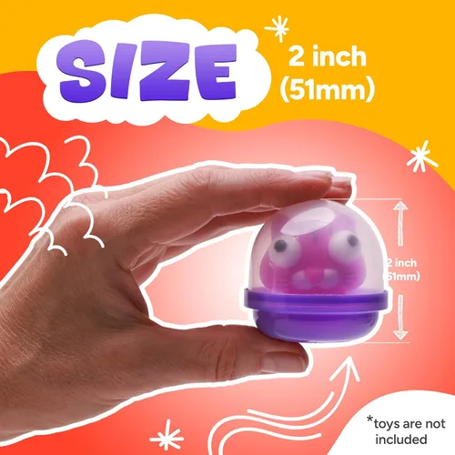 Miniatura 2 de Máquina expendedora de cápsulas, cápsulas de bellota púrpura translúcidas vacías 50 piezas de 2 pulgadas, cápsulas de máquina de chicles a granel