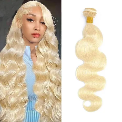 Miniatura 17 de Extensiones de cabello humano ondulado rubio 613 de 12 pulgadas, 100% sin procesar, grado 14A, cabello humano virgen brasileño sin procesar, 1