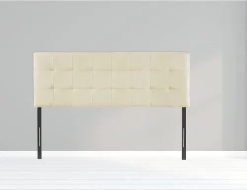 Miniatura 8 de Naomi Home Jessenia - Cabecera capitonada ajustable tapizada de lino con superficie acolchada, soporte de pared o marco de cama, color crema