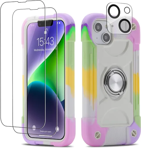 Miniatura 37 de Funda para iPhone Se3/iPhone Se2, iPhone 6/6S, iPhone 7/iPhone 8 de 4.7 pulgadas con soporte de anillo, con 2 protectores de pantalla resistentes