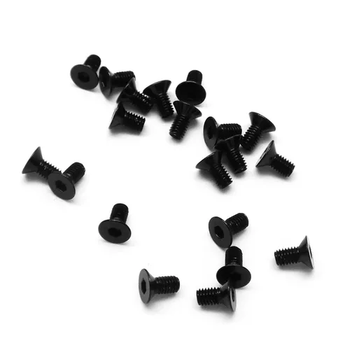 20 tornillos avellanados M3 6063 de aluminio hexagonal (colores anodizados) (0.236 in, 0.394 in, 0.630 in, 0.787 in) (M3 x 0.236 in, negro)