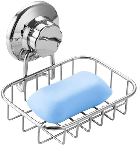 SANNO Soporte de jabón con ventosa, bandeja para jabonera, barra de jabón para esponja de jabón para pared de ducha, baño, bañera y fregadero de
