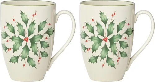 Miniatura 7 de Lenox 853763 Juego de 4 tazas apilables de vacaciones, Vajilla de Navidad, para recibir invitados