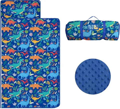 Colchoneta portátil para siesta para niños con almohada extraíble y manta para niñas y niños, saco de dormir ligero extra grande para preescolar,