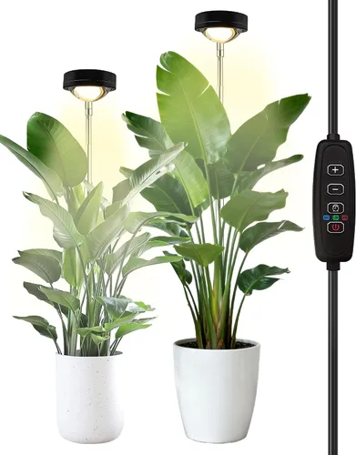 Miniatura 12 de Yadoker - Luz de cultivo LED de espectro completo para plantas de interior, lupa negra, altura ajustable, temporizador automático, bajo voltaje