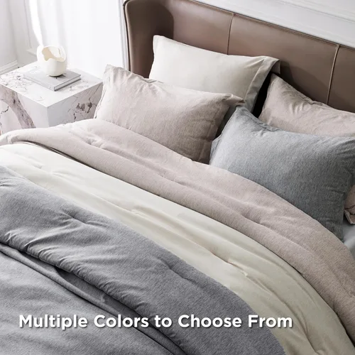 Miniatura 257 de Bedsure Juego de edredón Twin/Twin XL, ropa de cama suave beige para todas las estaciones, juego de cama teñido catiónico, 2 piezas, 1 edredón