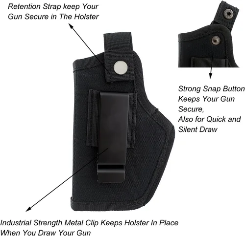 Miniatura 4 de Funda de transporte oculta para mano derecha e izquierda, se adapta a pistolas subcompactas y grandes