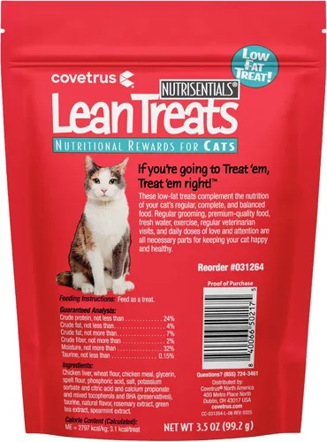 Miniatura 2 de Covetrus Nutrisential Lean Treats para gatos, sabor a pollo bajo en grasa, pequeño, mediano, grande, 1 paquete, 3.5 onzas