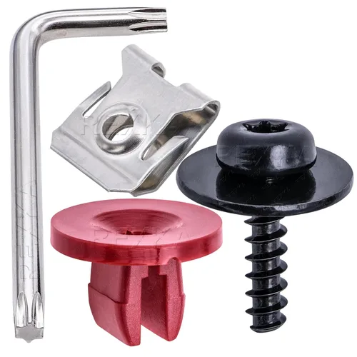 Miniatura 10 de Rexka 10 juegos de tornillos T30 para cubierta de protección contra salpicaduras de motor T30, kit de clip de tuerca de perno compatible con Ford
