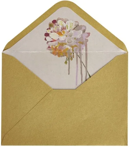 Miniatura 6 de NIQUEA.D, Tarjeta en blanco de dos flores y colibrí