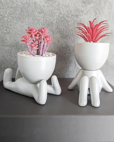 Miniatura 6 de Pequeña planta falsa decoración de oficina para mujer, decoración de escritorio, bonita decoración de oficina, decoración de plantas de oficina