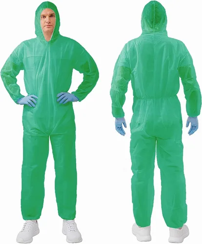 Miniatura 23 de Trajes de materiales peligrosos, 10 opciones de colores Monos protectores desechables, traje de pintura con muñecas elásticas, tobillos y capucha