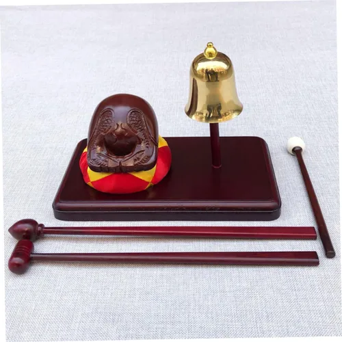 Miniatura 5 de Mazo de templo de madera Martillo de pescado de madera, instrumento de percusión, palo de ritmo para tambores para meditación y uso del templo