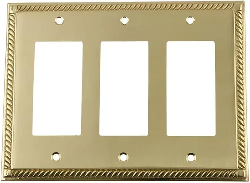 Miniatura 29 de Nostalgic Cubierta de placa de interruptor de salida eléctrica roseta de cuerda de almacén Latón pulido