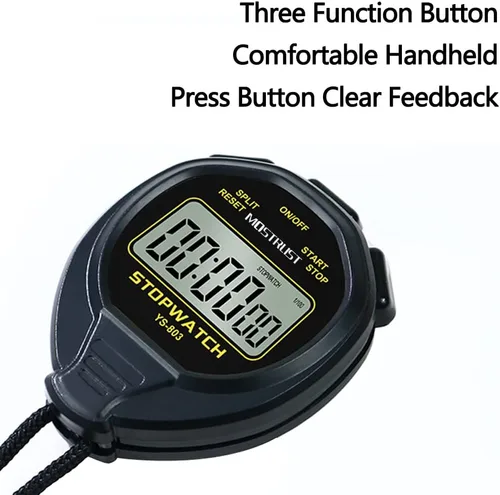 Miniatura 6 de Digital Simple Stopwatch, 1/30 Lap Basic Stopwatch, No Bells, No Clock, No Alarm, Silent, Child Friendly, ON/Off for Swimming Coaches Kids