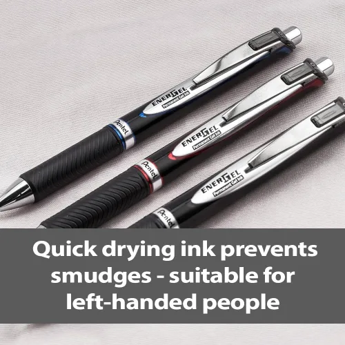 Miniatura 4 de Pentel EnerGel PRO - Bolígrafo de gel permanente, (0.028 in), línea media, tinta negra, caja de 12 bolígrafos (BLP77-A)