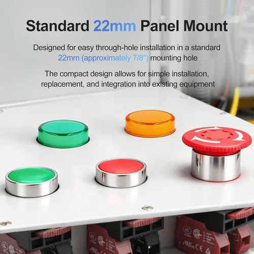 Miniatura 4 de Baomain LED Indicador Piloto Luz Piloto AD16-22D AC 110V 20mA Ahorro de Energía Verde Paquete de 2