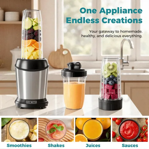 Miniatura 7 de OLIXIS Smoothie Blender for Kitchen, Blenders for Smoothies with 17 24 34 oz BPA-Free Portable Easy Go Cups, Small Personal Blender for Shakes